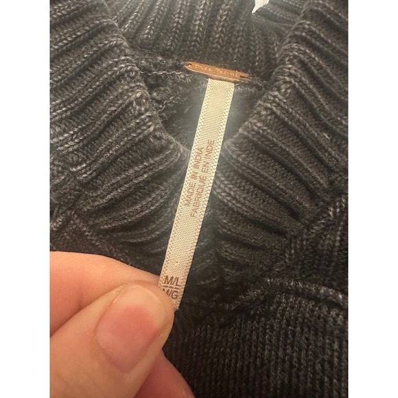 Free People These Shoulders Pullover HARD TO FIND Grey Black Sweater Size M/L - Picture 4 of 5